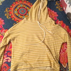 Yellow striped lightweight hoodie